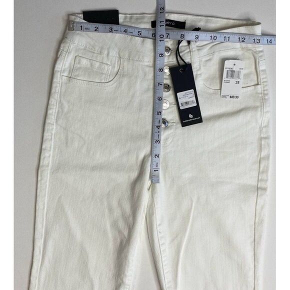 Numero Verona Ankle Skinny Jeans 28 White Juniors' Stretchy Exposed-Buttons NEW - Picture 4 of 9